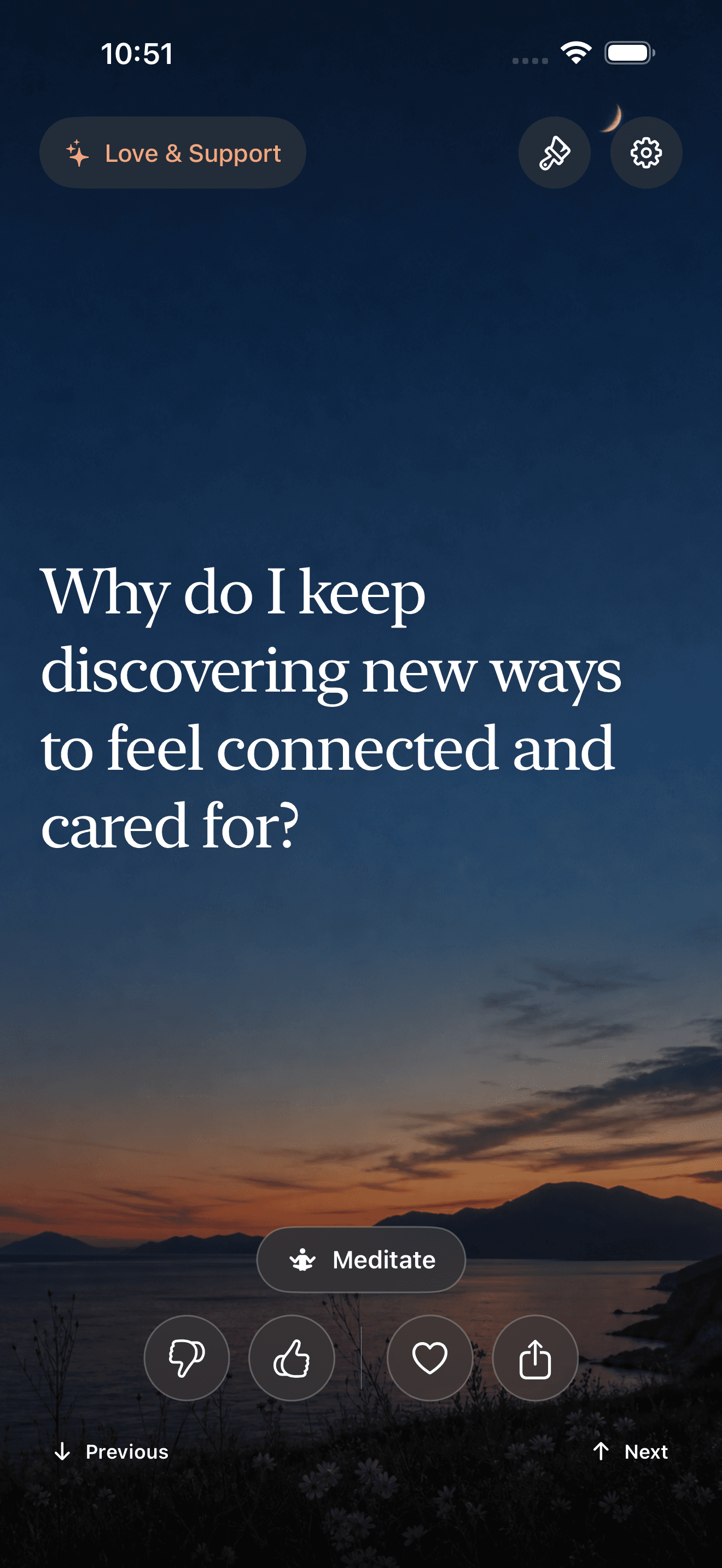 Lofty question about feeling connected, over an ocean at dusk